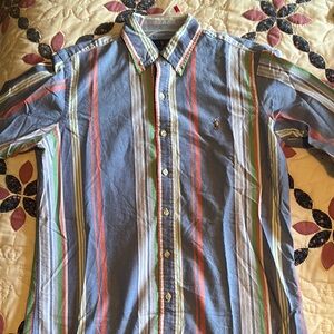 Polo by Ralph Lauren Blue and Red Casual Button Down Shirt